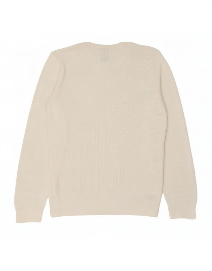 Maglione maglione girocollo da uomo Zara in cotone bianco medio