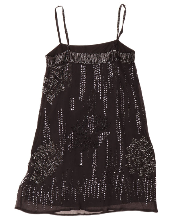 Abito da sera da donna Warehouse UK 10 piccolo in seta floreale nera