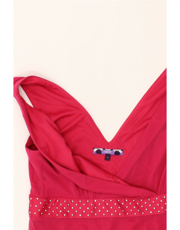 NEXT Womens Sleeveless A-Line Dress UK 12 Medium  Red Nylon Vintage Next and Second-Hand Next from Messina Hembry 