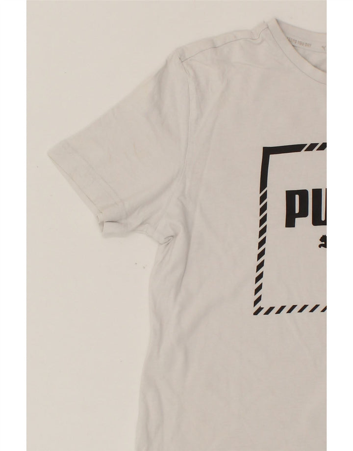 PUMA Boys Graphic T-Shirt Top 13-14 Years White Vintage Puma and Second-Hand Puma from Messina Hembry 