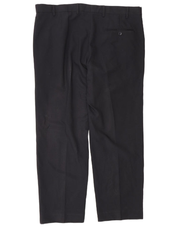 Marks & Spencer Mens Regular Suit Trousers W38 L29 Navy Blue Polyester