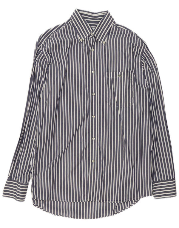 Camicia da uomo Lacoste taglia 41 cotone gessato medio blu navy