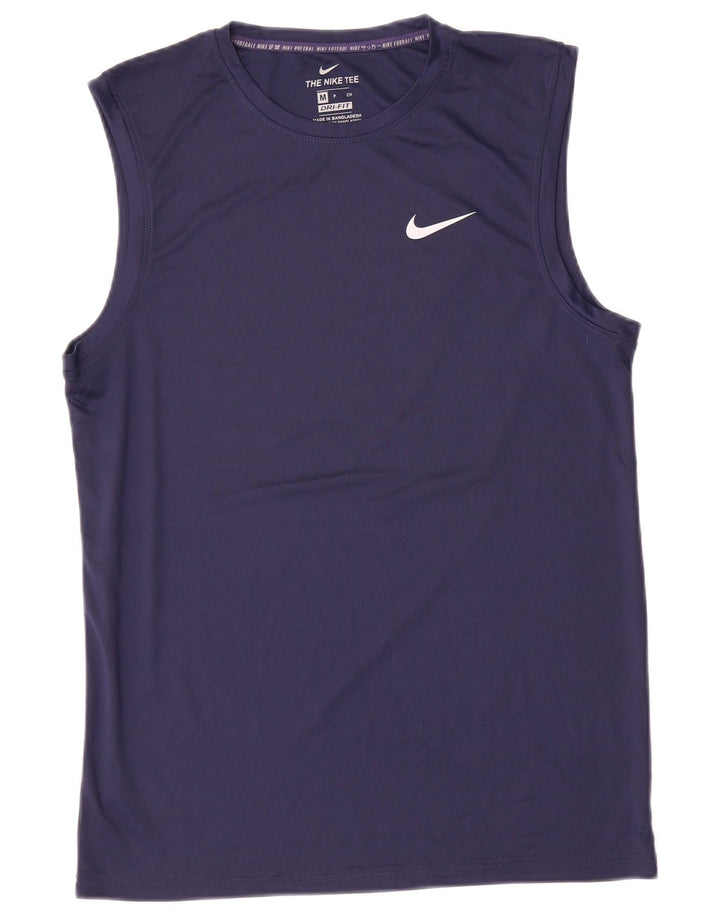 Nike Mens Dri Fit Vest Top Medium Navy Blue Polyester