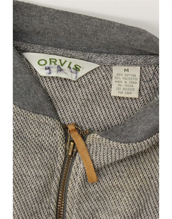 Orvis Mens Tracksuit Top Jacket Medium Grey Cotton