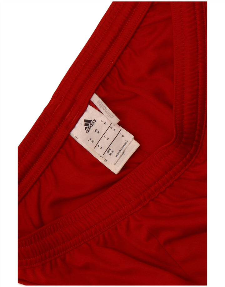 Adidas Mens Climalite Sport Shorts Medium Red Colourblock Polyester