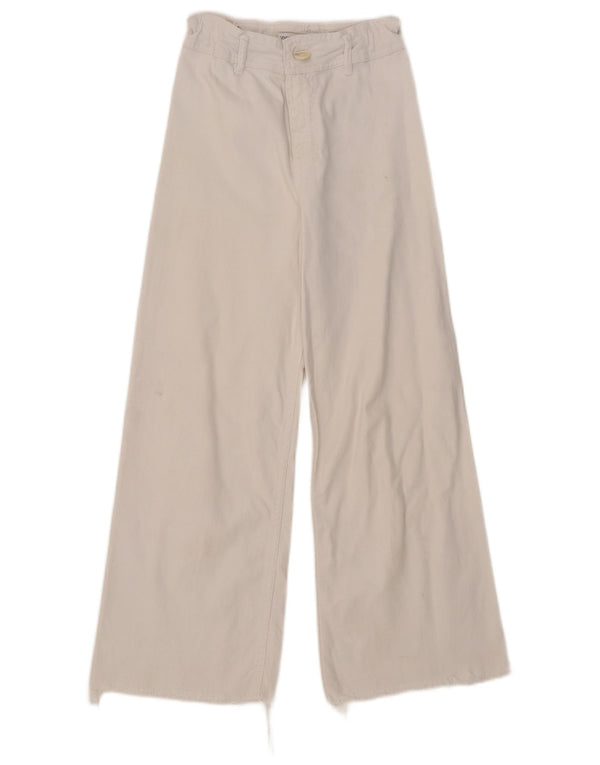 Zara Girls High Waist Wide Leg Jeans 13-14 År W25 L24 Hvid