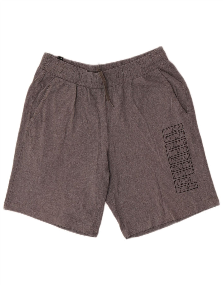 Puma Mens Graphic Sport Shorts Medium  Grey Flecked
