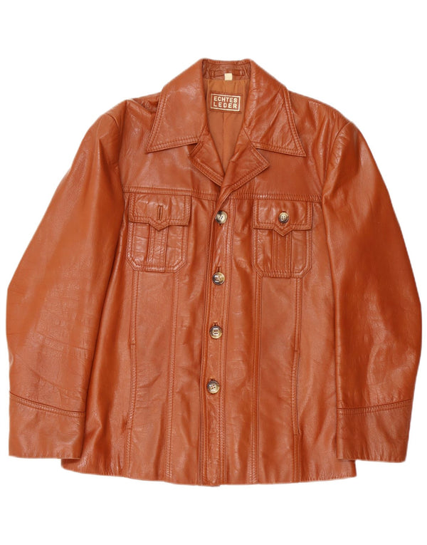Vintage Mens Leather Jacket UK 38 Medium Brown