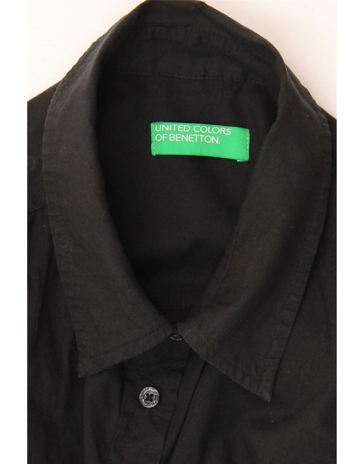 Benetton Womens Shirt UK 14 Medium Black