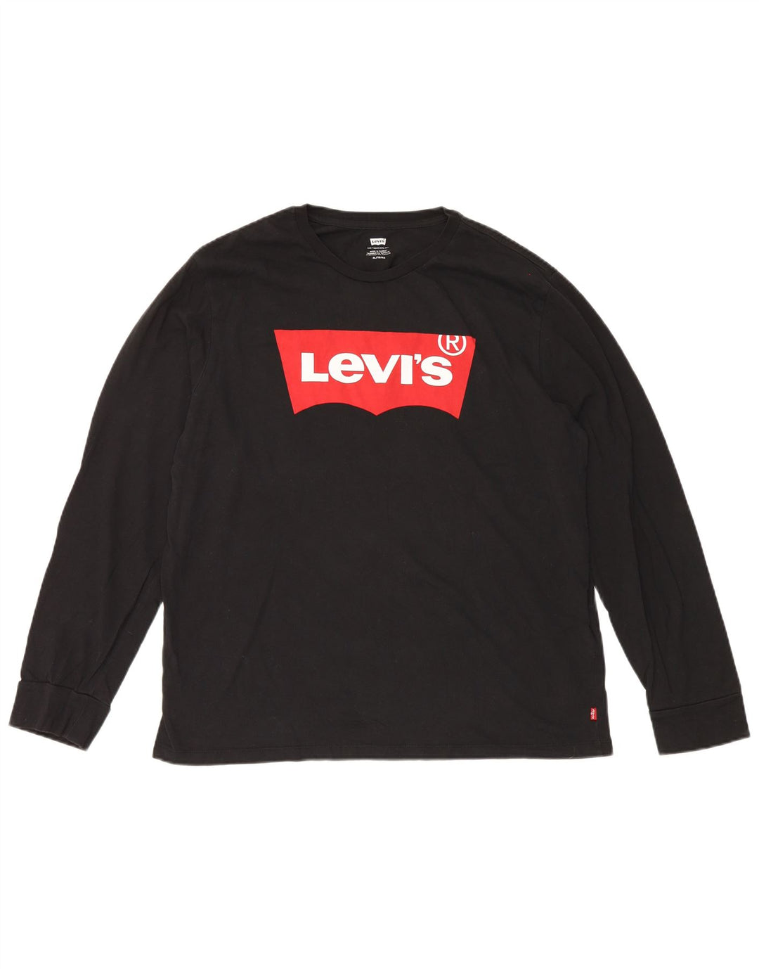 Levi's Maglietta grafica da uomo a maniche lunghe XL in cotone nero