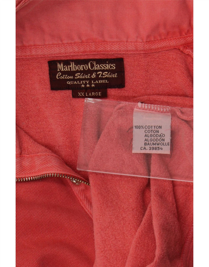 Marlboro Classics Mens Zip Neck Sweatshirt Jumper 2XL Red Cotton