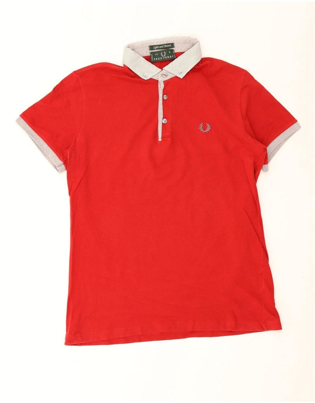 Fred Perry Mens Rugby Polo Shirt Large Red Cotton