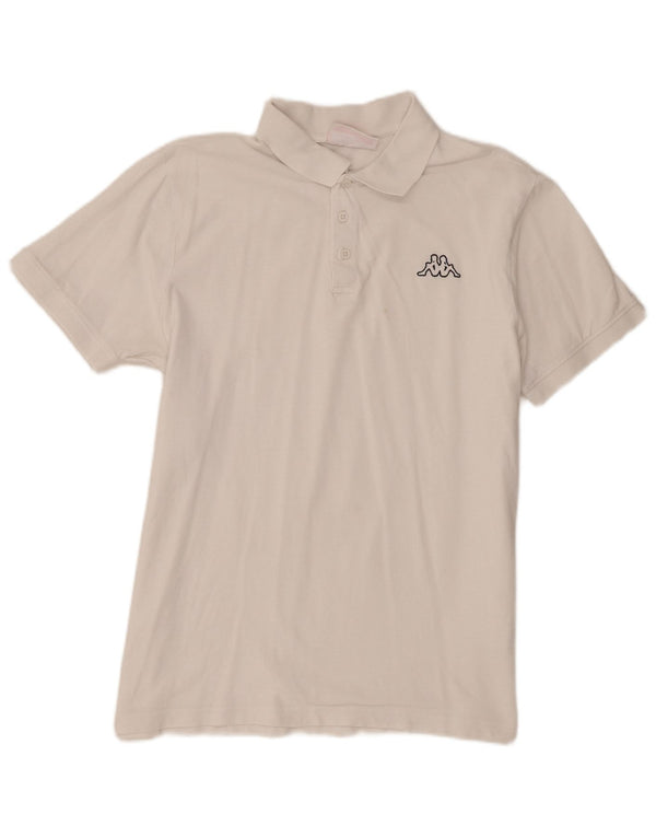 Polo Kappa Uomo Large Bianca In Cotone