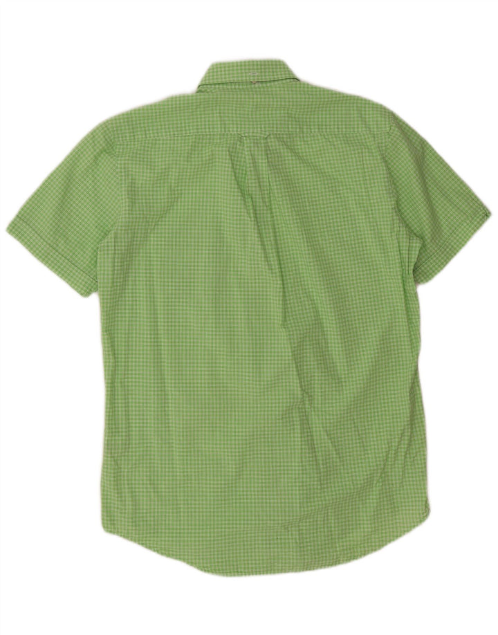 Gant Mens Short Sleeve Regular Fit Shirt Small Green Check Cotton