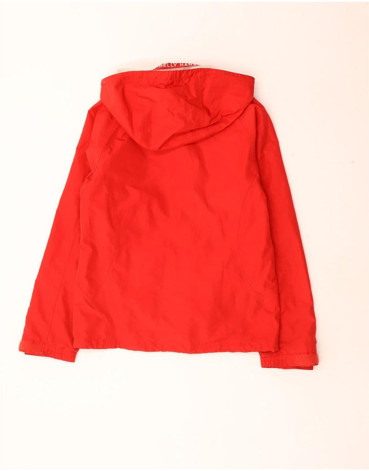 Helly Hansen Womens Hooded Rain Jacket UK 14 Medium Red Polyester