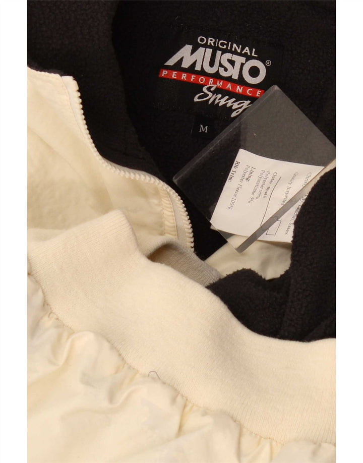 Musto Mens Bomber Jacket UK 38 Medium Off White Polyester