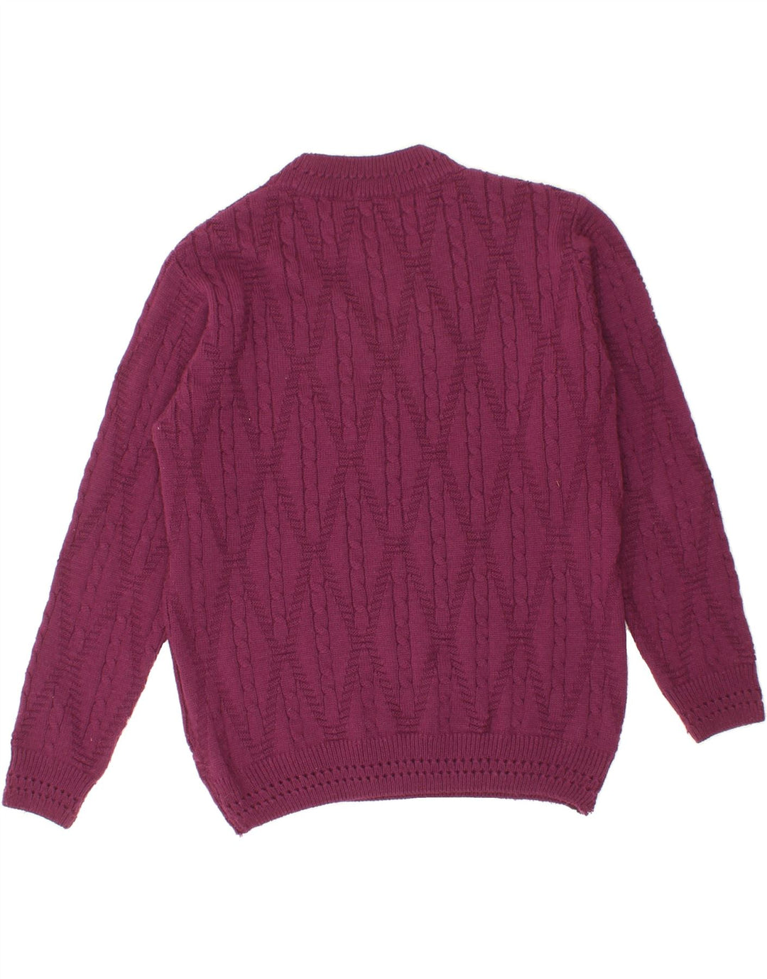 VINTAGE Womens Crew Neck Jumper Sweater UK 14 Medium Maroon Polyester Vintage Vintage and Second-Hand Vintage from Messina Hembry 