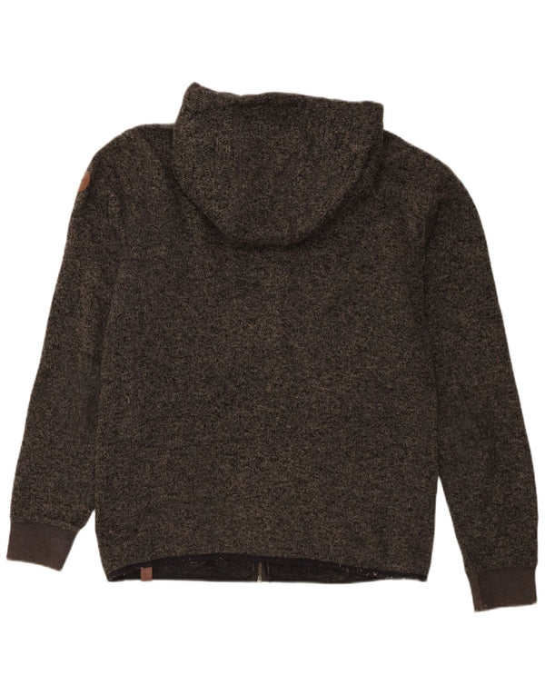 Quiksilver Mens Zip Hoodie Sweater Medium Grey Flecked Polyester
