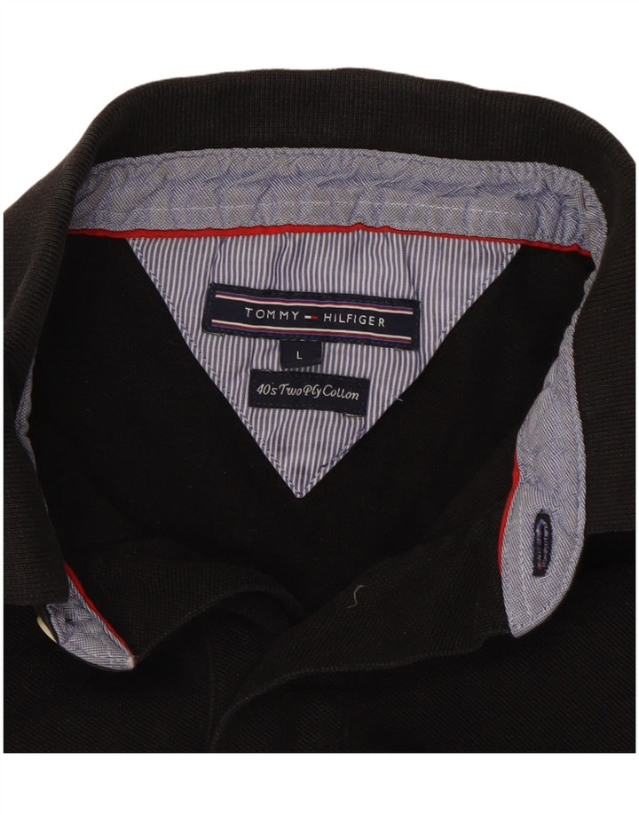 Ανδρικό πουκάμισο πόλο Tommy Hilfiger σε μεγάλο μαύρο