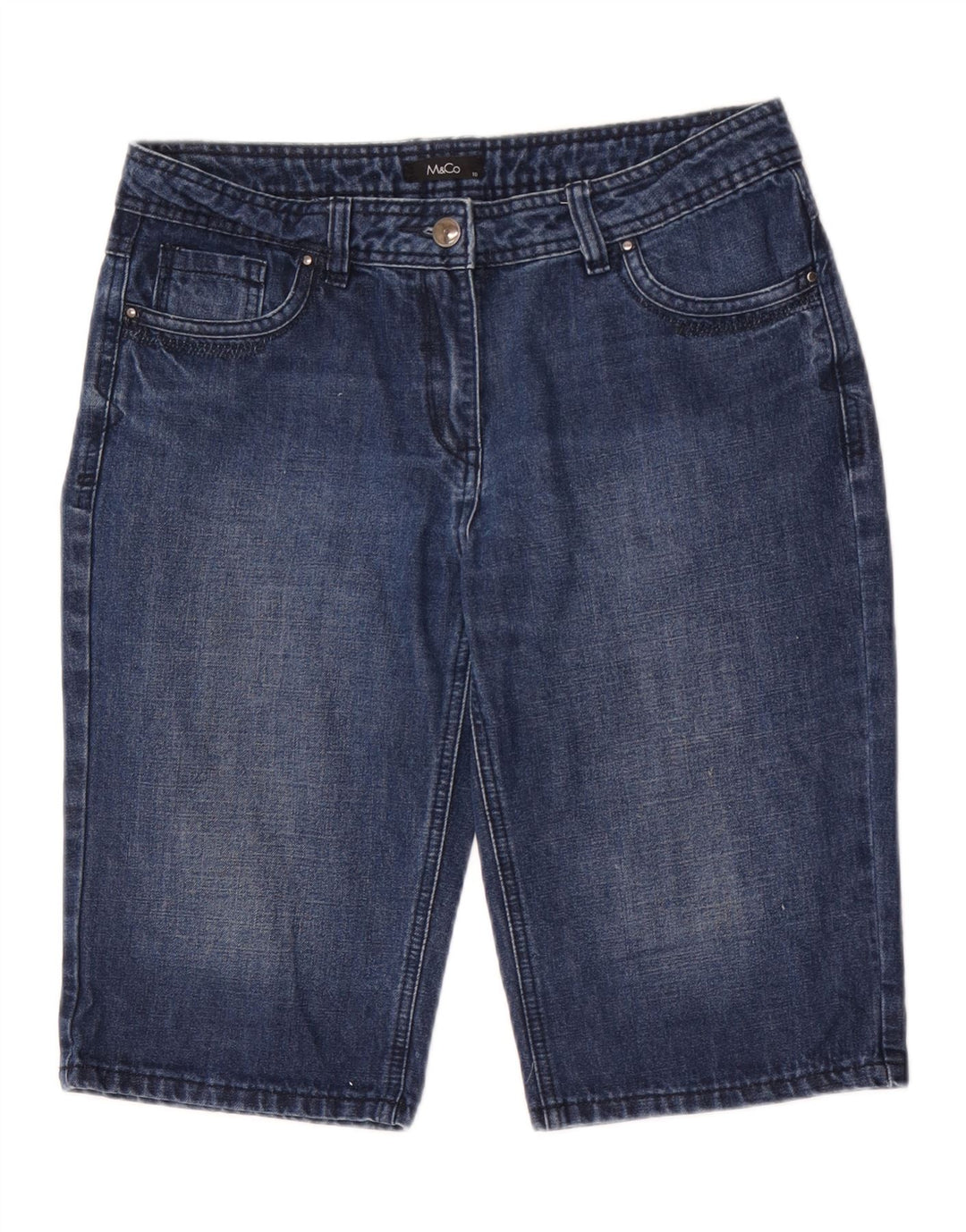 M&CO Womens Denim Shorts US 10 Large W32 Blue Cotton