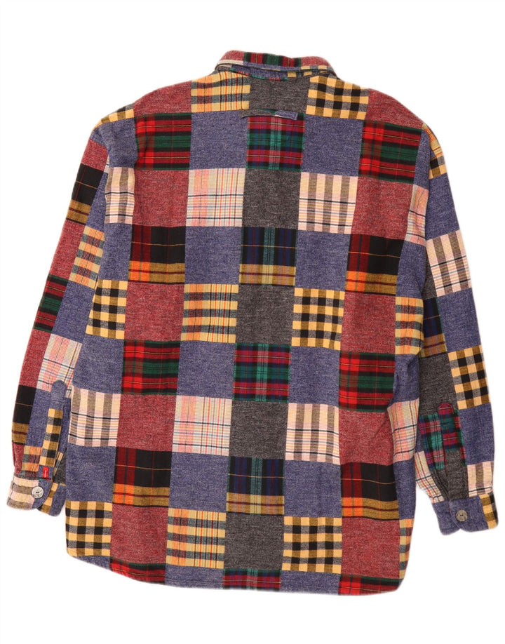 Signum Chemise en flanelle pour homme en coton à carreaux multicolore moyen