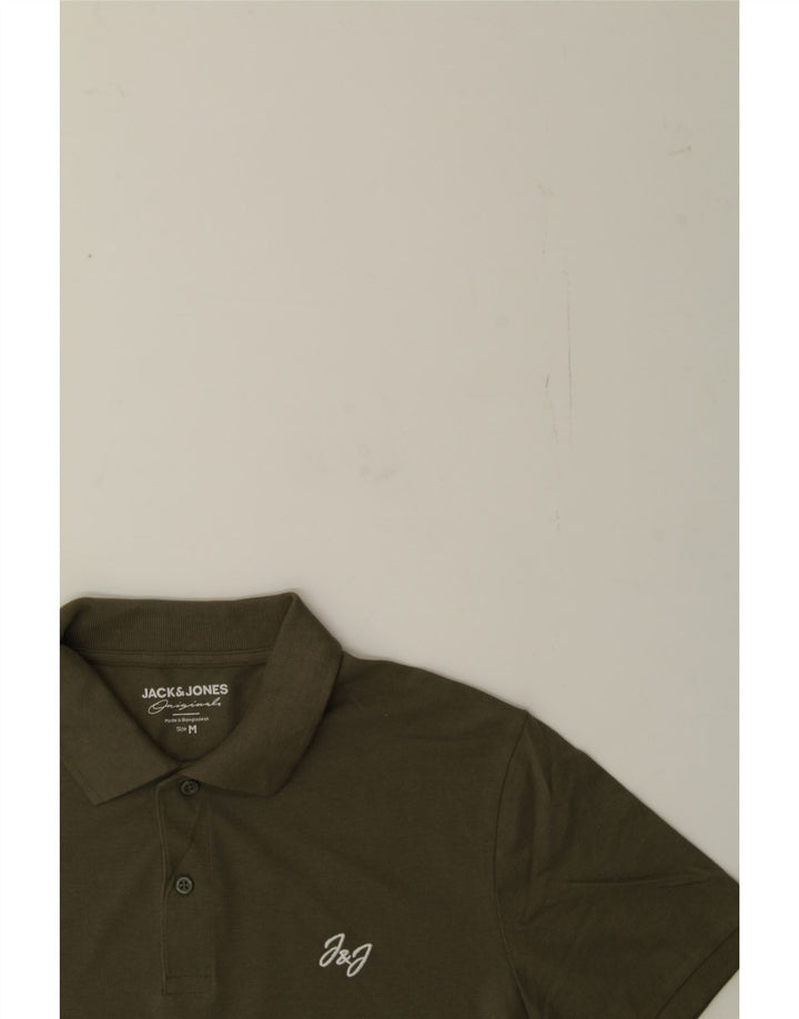 JACK & JONES Mens Polo Shirt Medium Khaki Cotton Vintage Jack & Jones and Second-Hand Jack & Jones from Messina Hembry 
