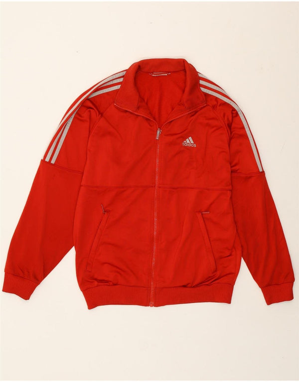 Adidas Mens Tracksuit Top Jacket Medium Red Polyester