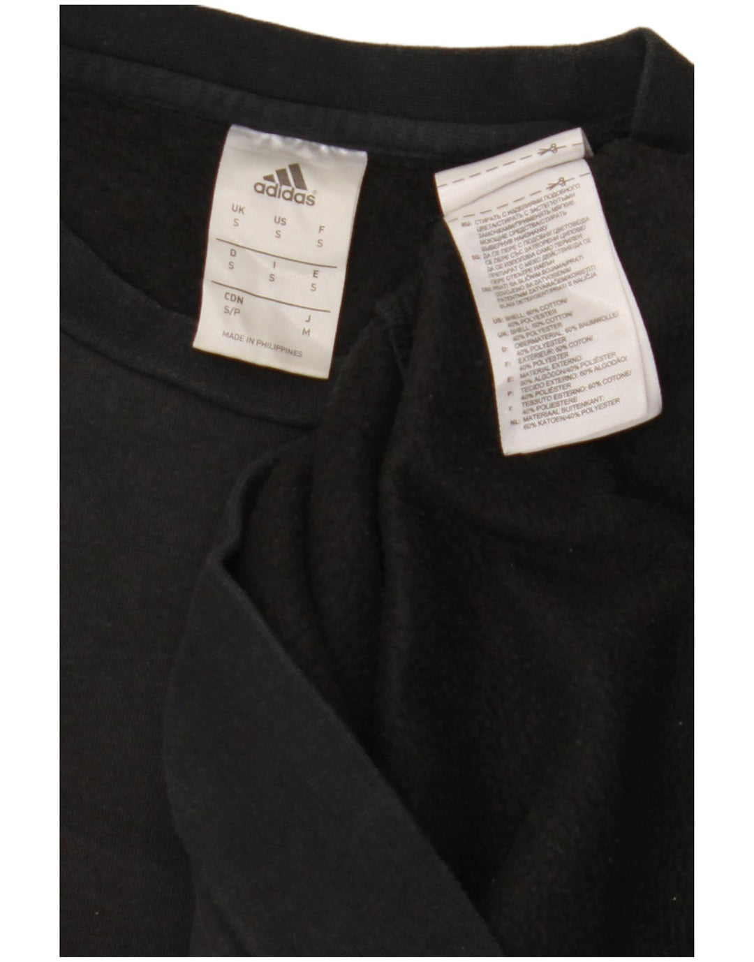 Adidas Mens Sweatshirt Jumper Small Black Cotton