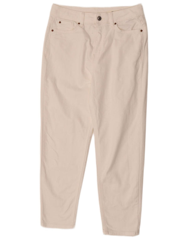 Marks & Spencer Γυναικεία Cropped Jeans UK 10 Small W28 L25 Beige Cotton