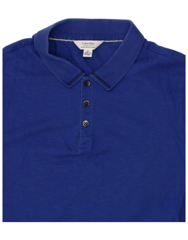 CALVIN KLEIN Mens Coupe Ajustee Extra Slim Fit Polo Shirt Medium Blue Vintage Calvin Klein and Second-Hand Calvin Klein from Messina Hembry 