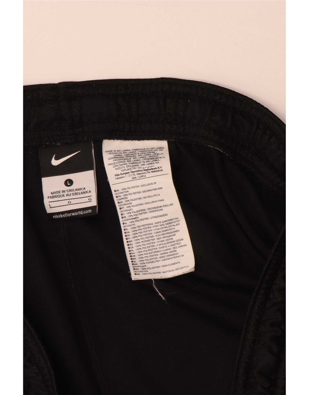 Nike Mens Sport Shorts Large Black Striped Polyester