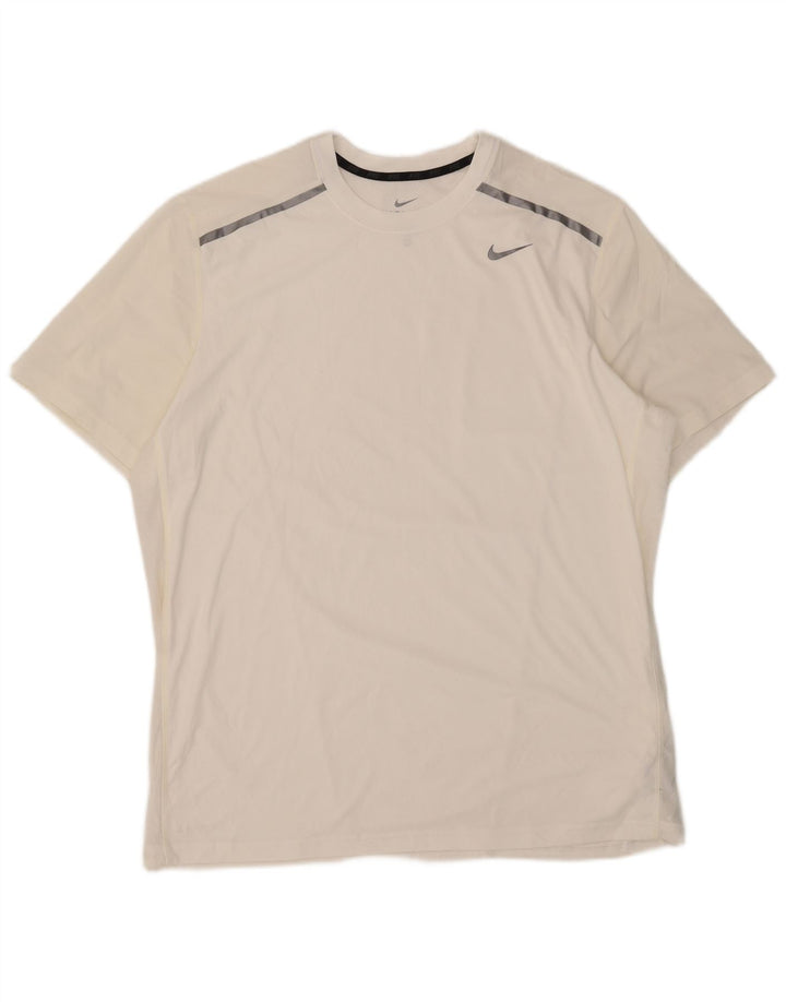 Męski T-shirt Nike Dri Fit Top XL, biały, poliester