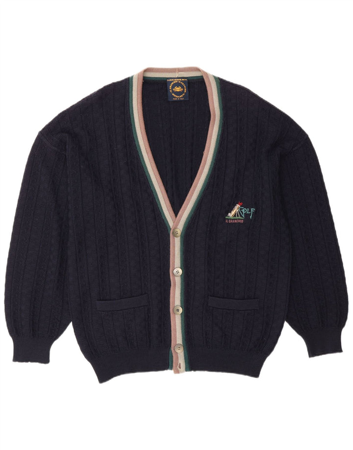 Maglione cardigan da uomo Il Granchio grande blu navy