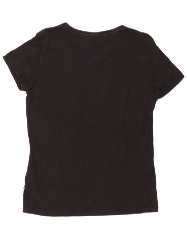 Adidas T-shirt graphique pour femme UK 10 Petit coton noir