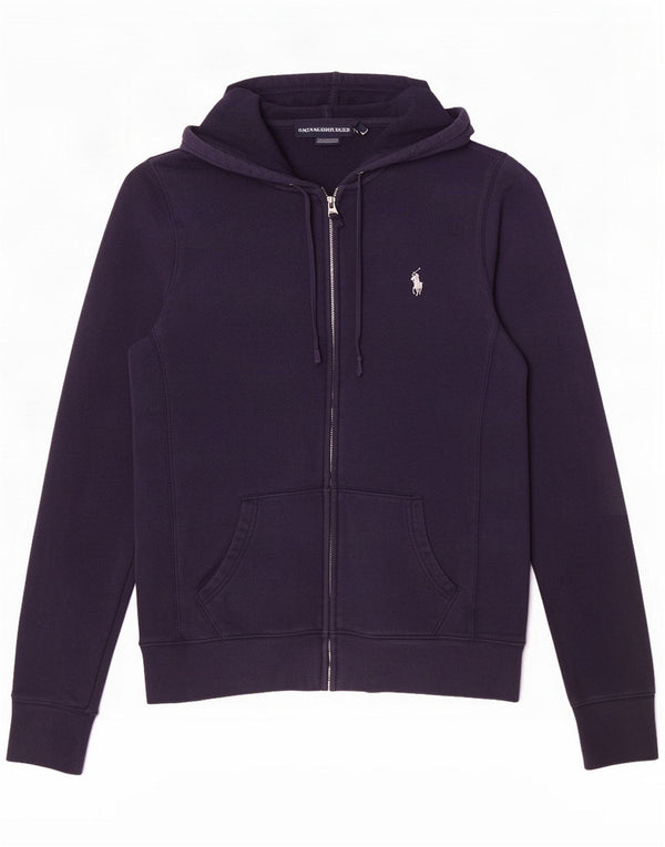 Ralph Lauren Damen-Kapuzenpullover mit Reißverschluss, UK 12, mittelmarineblau, Baumwolle