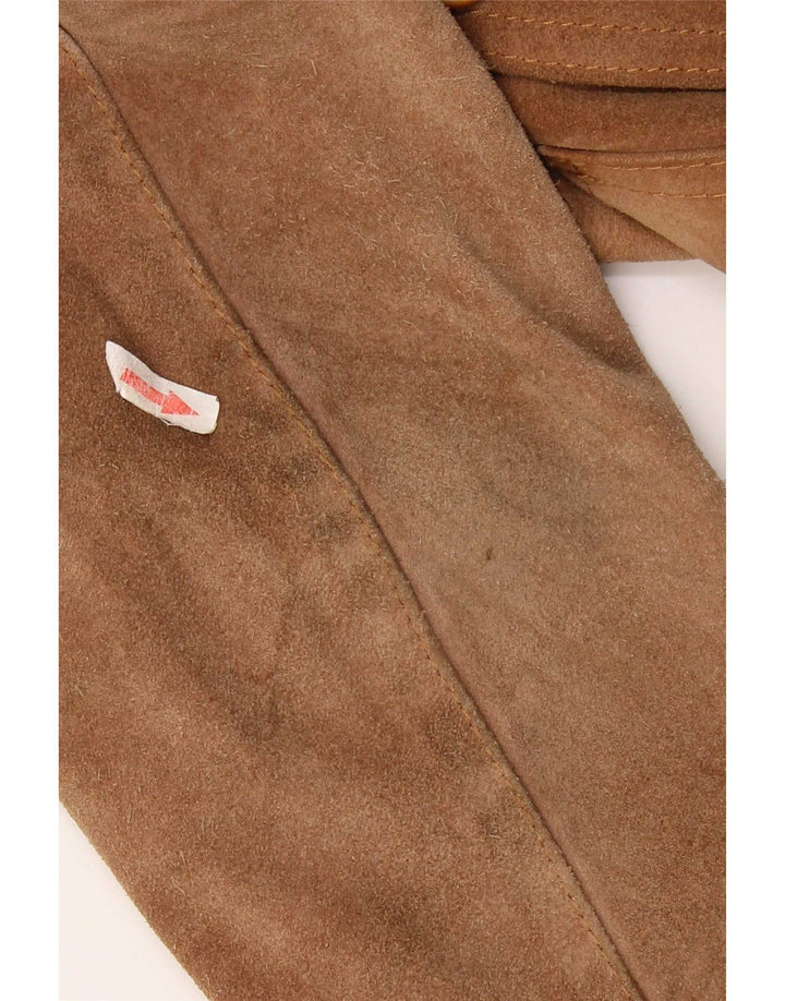 Vintage Mens Suede Bomber Jacket IT 52 XL Brown Leather