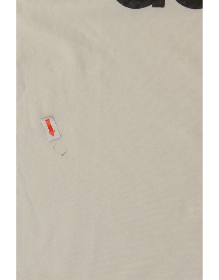 ADIDAS Mens Graphic T-Shirt Top Medium White Cotton Vintage Adidas and Second-Hand Adidas from Messina Hembry 
