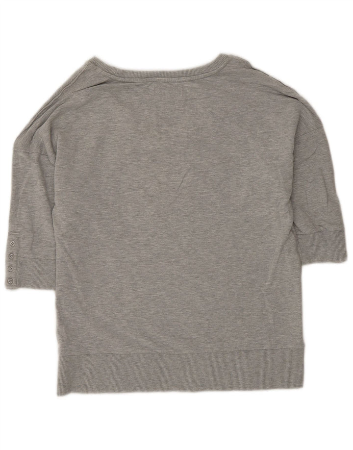 Ted Baker Damen Grafik-Sweatshirt mit kurzen Ärmeln, Größe 3, Mittelgrau