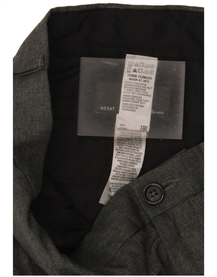 MARKS & SPENCER Mens Slim Fit Chino Trousers W40 L29 Grey Polyester