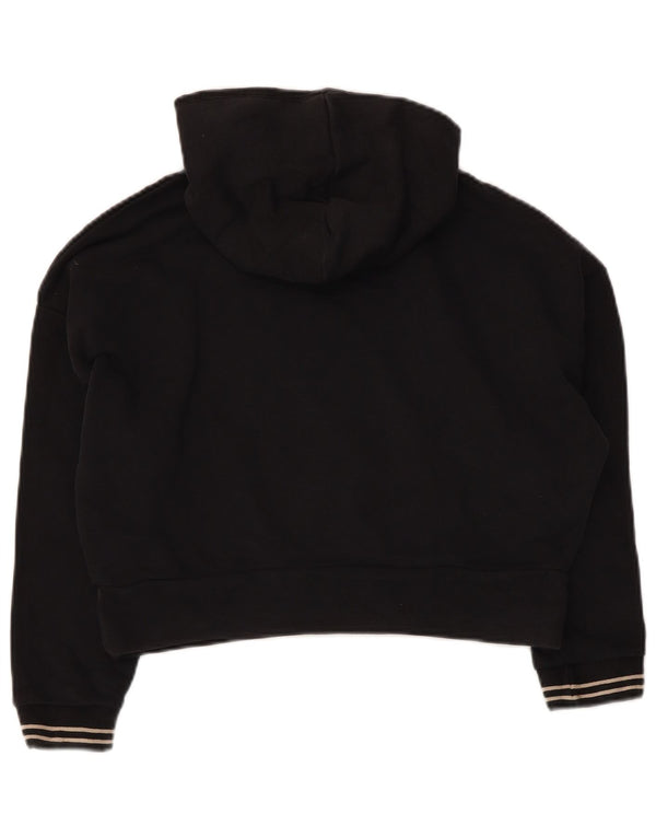 Fila Crop Graphic Hoodie-Pullover für Mädchen, 9–10 Jahre, schwarze Baumwolle