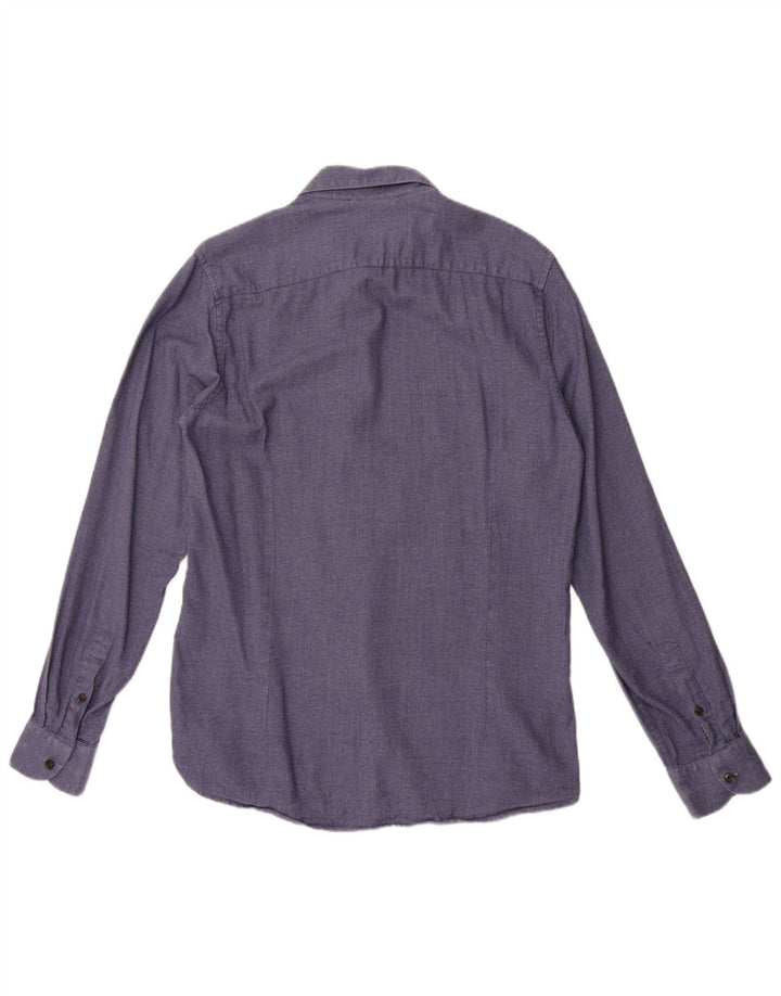 Camicia da uomo Ted Baker taglia 3 cotone blu medio