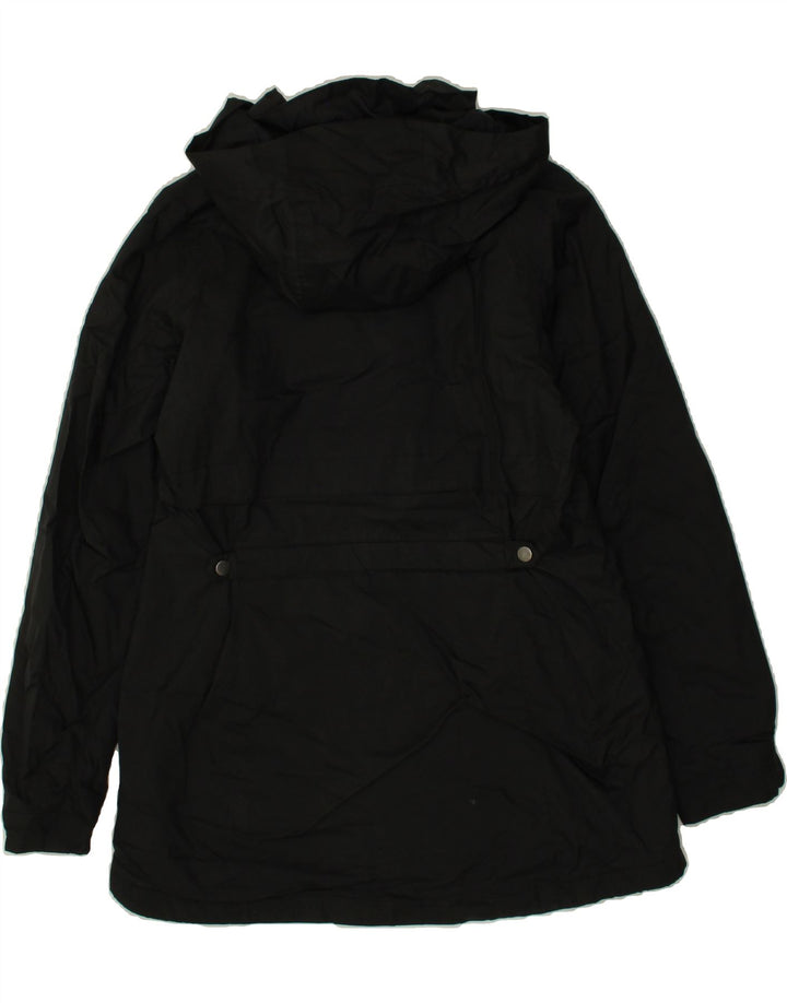 COLUMBIA Womens Hooded Windbreaker Jacket UK 14  Medium Black Polyester Vintage Columbia and Second-Hand Columbia from Messina Hembry 
