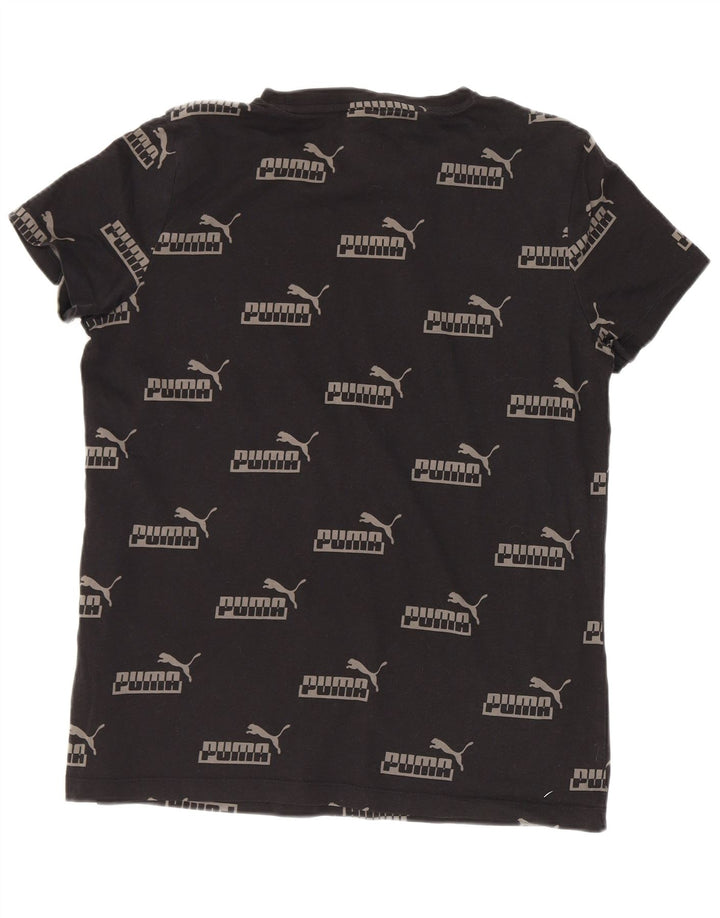 T-shirt grafica da uomo Puma Top in cotone nero medio