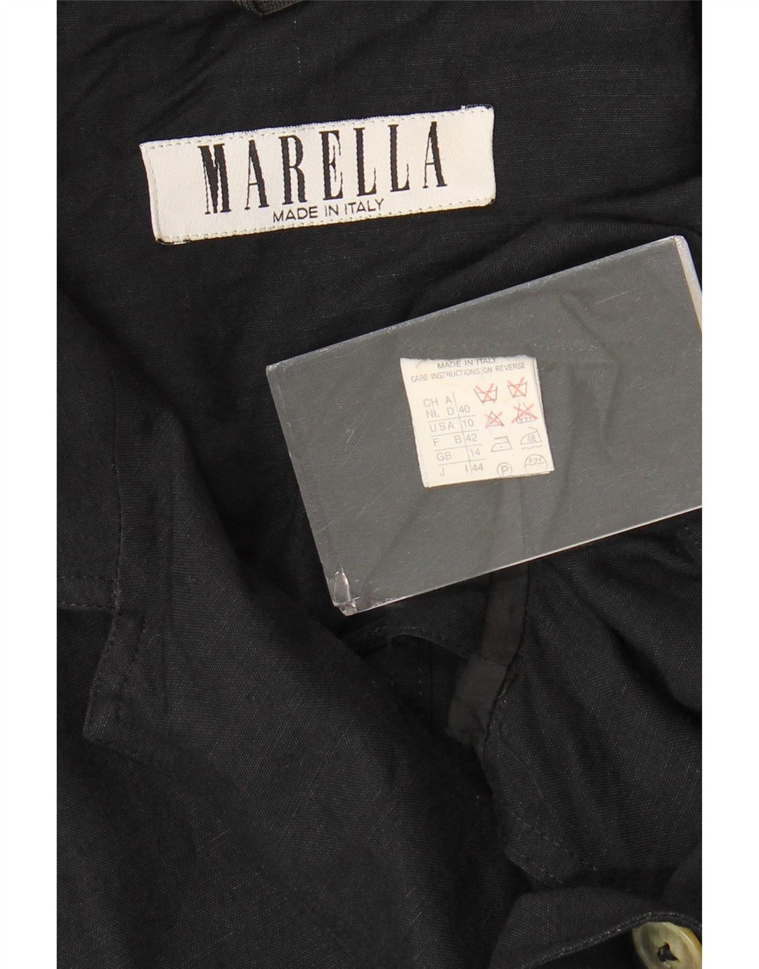 Marella Veste blazer 1 bouton pour femme UK 14 Large Noir Viscose