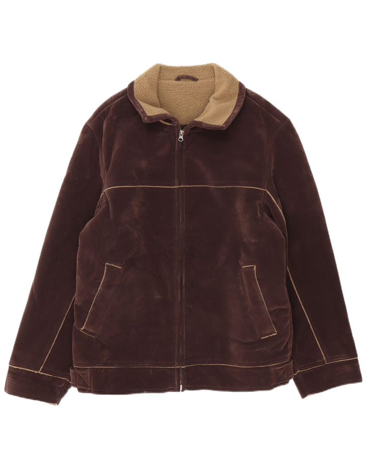 Vintage Mens Sherpa Jacket UK 40 Large Brown Polyester
