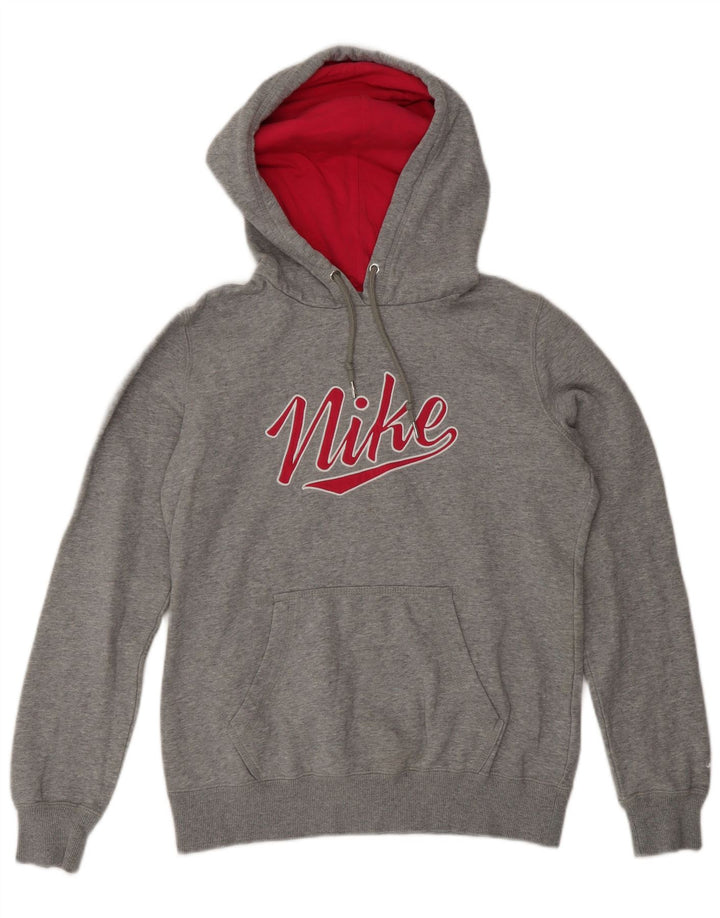 Nike Mens Graphic Hoodie Jumper Medium Grey Cotton