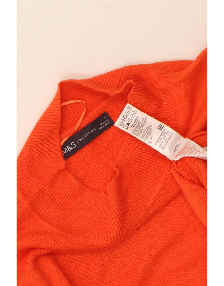 Marks & Spencer Womens Turtle Neck Jumper Sweater UK 14 Medium Orange