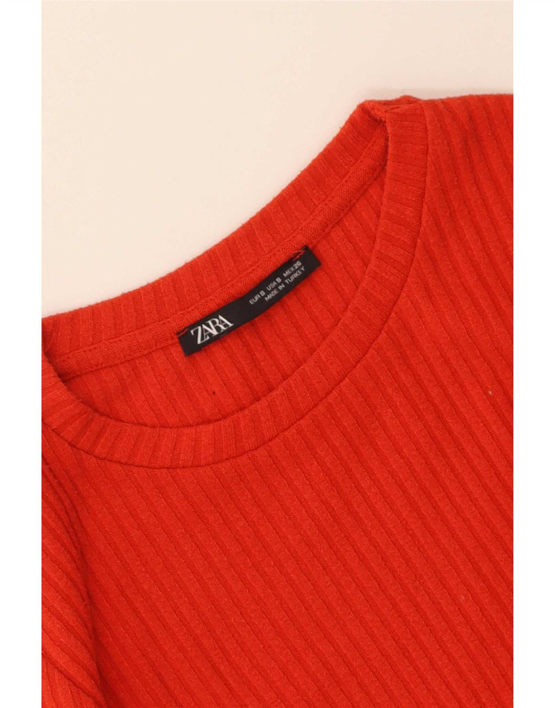 Zara Womens Top Long Sleeve UK 8 Small Red
