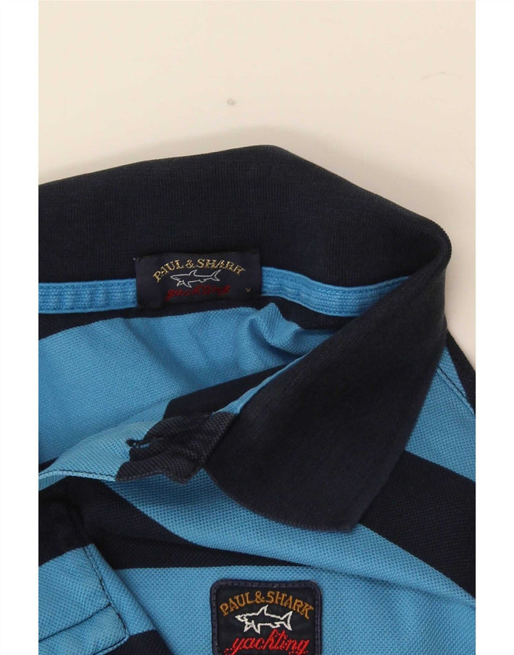 Polo da uomo Paul & Shark a righe blu medio