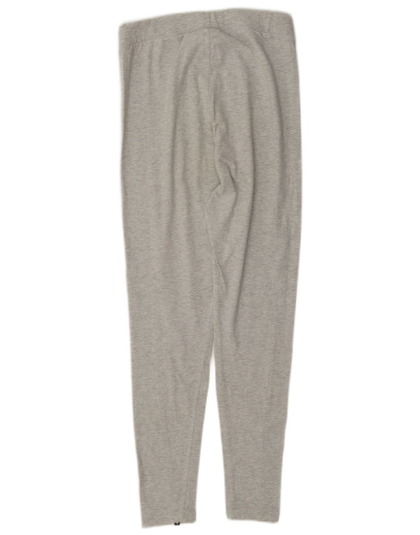 Adidas Damen Graphic Leggings UK 12 Mittelgraue Colourblock-Baumwolle